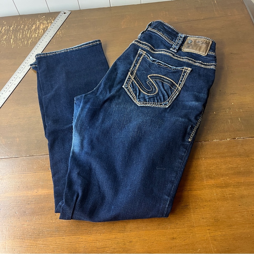 Silver Jeans Suki Mid Straight in Deep Blue